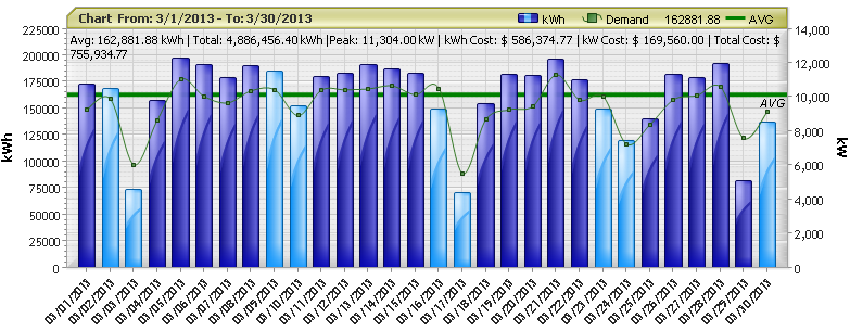 Daily Usage and Demand Data Graph